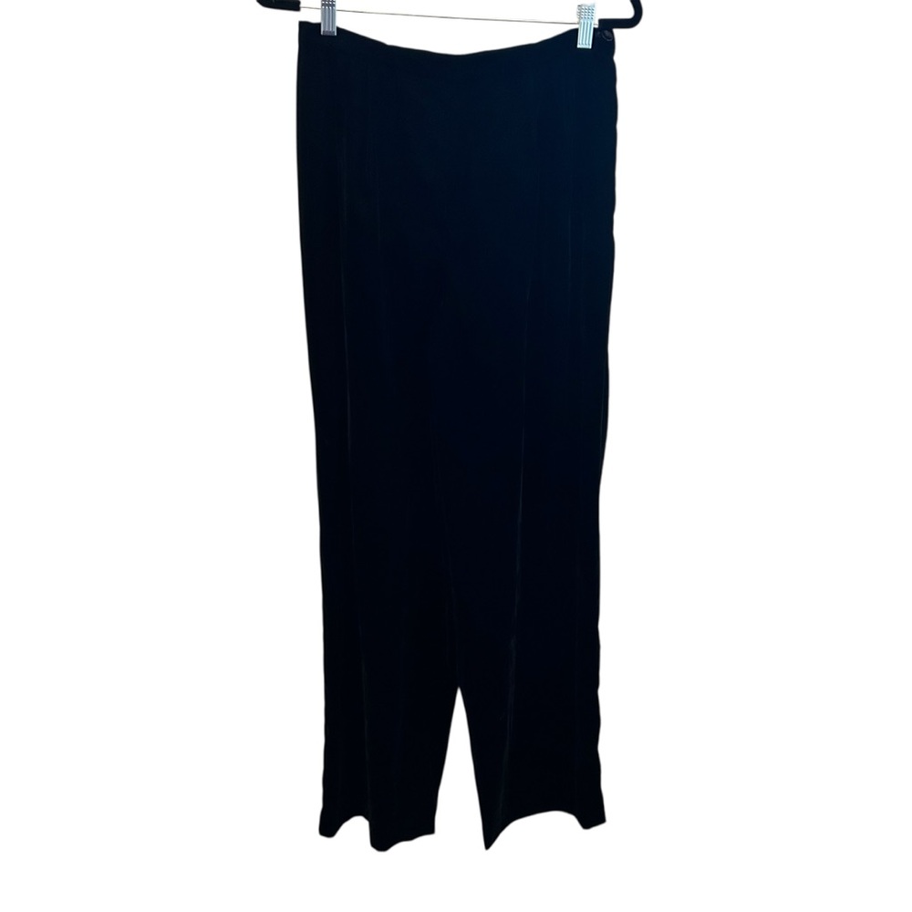 Talbots Black Velvet Straight Leg Trousers Size 12